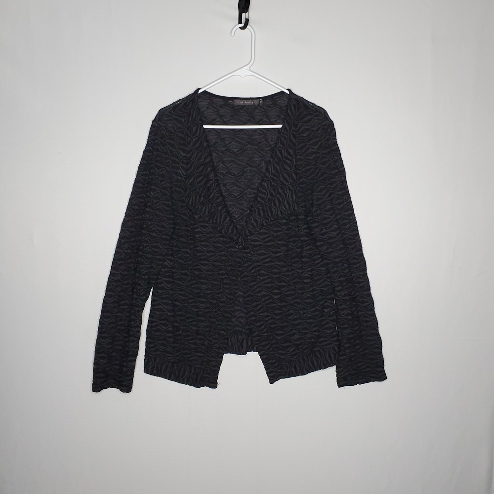 Cut Loose One Button Cardigan Women PXL Textured Artsy Boho Lagenlook